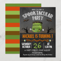 Chalkboard Halloween Frankenstein Anniversaire