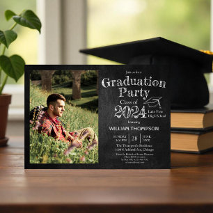 Invitation Chalkboard High School Photo Graduation Party
