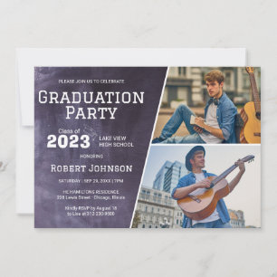 Invitation Chalkboard High School Photo Graduation Party