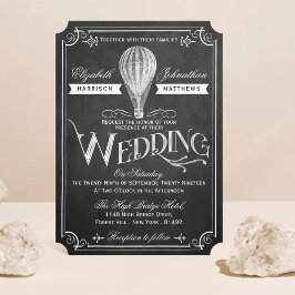 Invitation Chalkboard Hot Air Balloon Collection Mariage