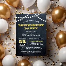 Chalkboard Lights Gold Retraite Party