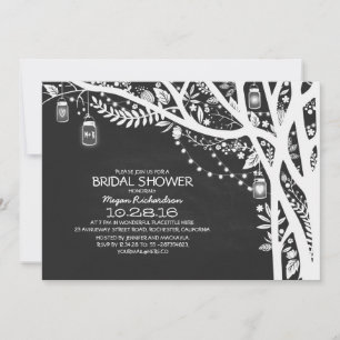 Invitation Chalkboard mason jarres lumières arbre douche nupt
