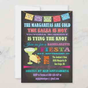Invitation Chalkboard Mexicaine Fiesta Bachelorette