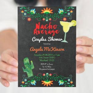 Invitation Chalkboard Nacho Moyenne Couple Douche Floral