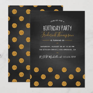 Invitation Chalkboard parties scintillant confetti Anniversai