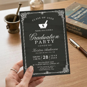 Invitation Chalkboard Pharmacy School Graduation Party