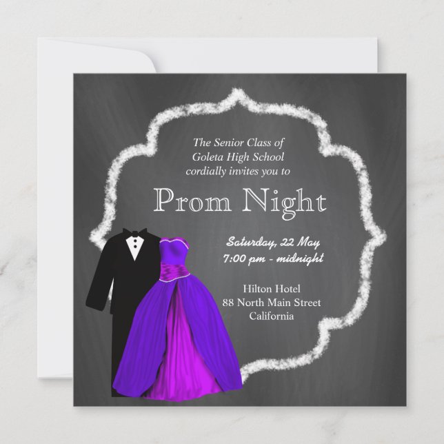 Invitation Chalkboard Prom (Devant)
