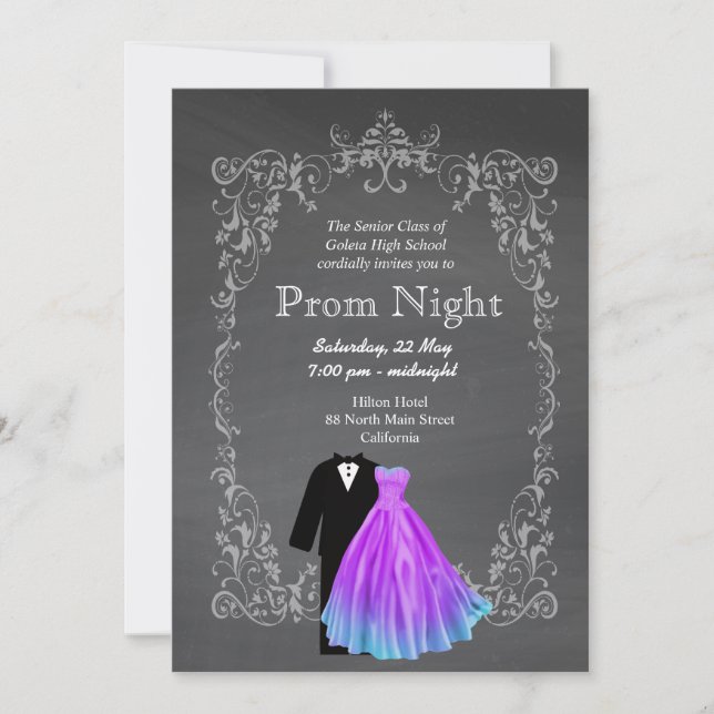Invitation Chalkboard Prom (Devant)