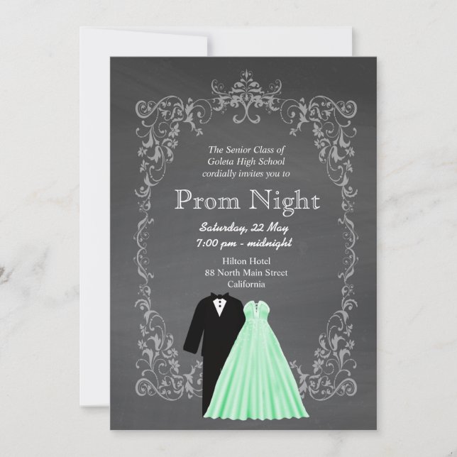 Invitation Chalkboard Prom (Devant)