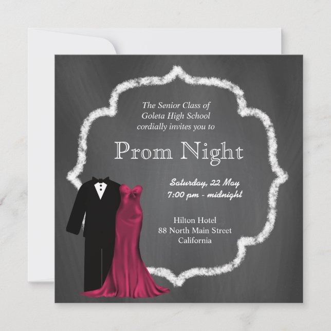 Invitation Chalkboard Prom (Devant)