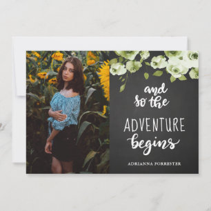 Invitation Chalkboard Roses Aventure commence   Photo d'étude