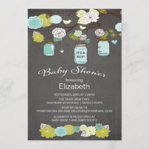 Invitation Chalkboard rustique pays Mason Jar Baby shower