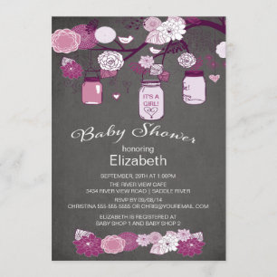 Invitation Chalkboard rustique pays Mason Jar Baby shower