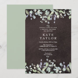 Invitation Chalkboard Sage et Lilac Fête des mariées florale