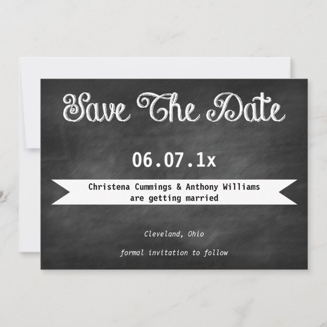 Invitation Chalkboard Save The Date (Devant)