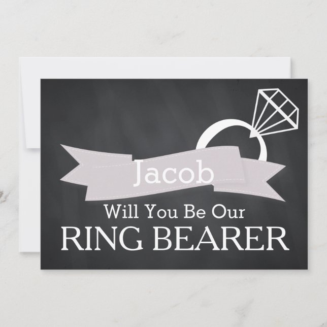 Invitation Chalkboard Serez-Vous Notre Porteur De Bague ? (Devant)