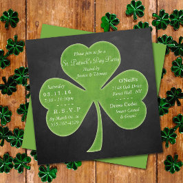 Invitation Chalkboard Shamrock St. Patrick's Day Party