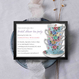 Invitation Chalkboard Teups Fête des mariées Tea Party