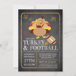 Invitation Chalkboard Turquie Football Thanksgiving Invitatio