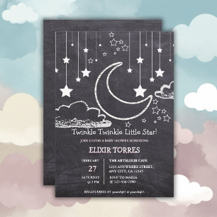 Invitation Chalkboard Twinkle Twinkle Little Star Baby shower