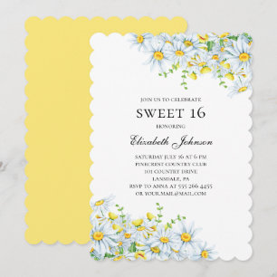 Invitation Chamomille. Fleurs douces 16. Floral 16e anniversa