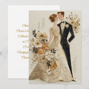 Invitation Champagne & Années   Glissement or