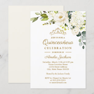 Invitation Champagne Aquarelle Quinceanera Florale