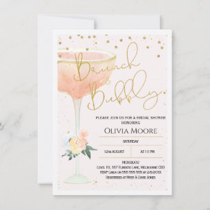 Invitation Champagne Brunch Bubbly Fête des mariées Invitatio