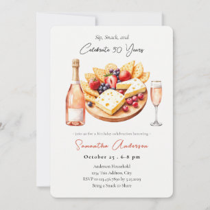 Invitation Champagne & Charcuterie 50e anniversaire Sip, Snac