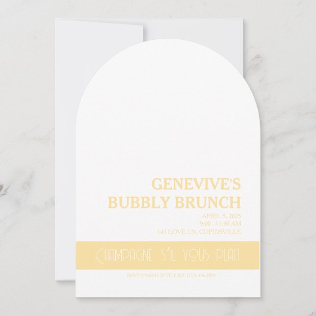 Invitation Champagne Coquette (Devant)