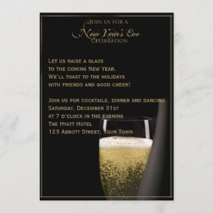 Invitation Champagne d'Or : Réveillon du Nouvel An