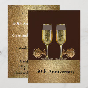 Invitation Champagne et chapeau de cowboy personnalisés de la
