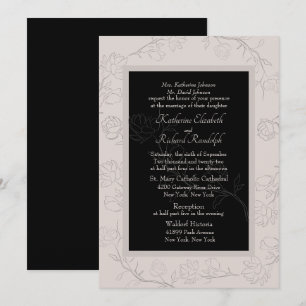 Invitation Champagne et Mariage de Jasmin Noir
