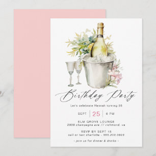 Invitation Champagne fantaisie   Anniversaire des femmes mign