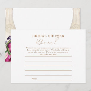 Invitation Champagne Floral Rose Qui Suis-Je Jeu De Fête des 