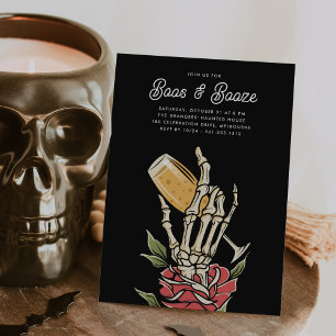 Invitation Champagne Ghoost "Boos & Booze" Halloween Party