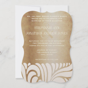 Invitation Champagne Gold Elegant Gold Ivoire Frotles