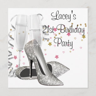 Invitation Champagne High Heels 21ème anniversaire