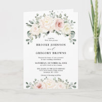 Champagne Ivory Blush rose Floral Mariage