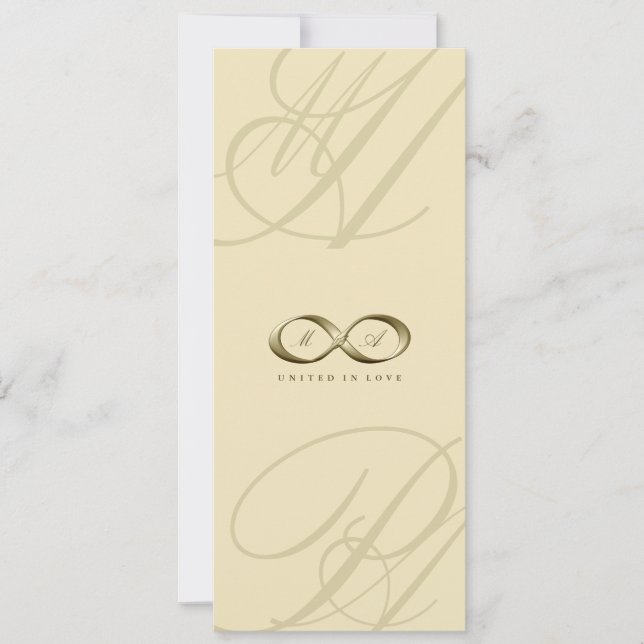 Invitation Champagne Love Infinity Mariage du logo (Devant)