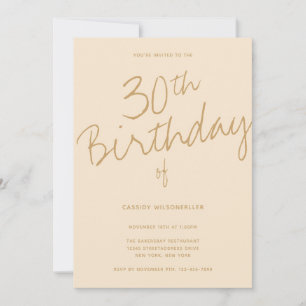 Invitation Champagne minimaliste 30e anniversaire