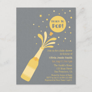 Invitation Champagne Moderne Prête à Faire Sauter Baby Shower