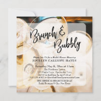 Champagne Photo Brunch & Bubbly écriture manuscrit