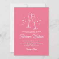 Champagne Retro | Fête des mariées rose chaud