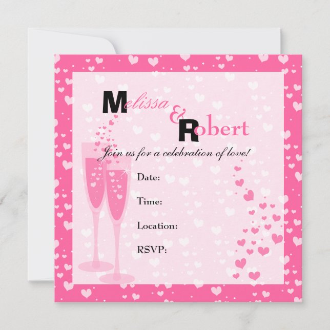 Invitation Champagne rose ! (Devant)