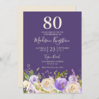 Champagne Rose blanche violet 80e anniversaire