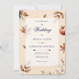 Invitation Champagne Saison de récolte d'automne Mariage