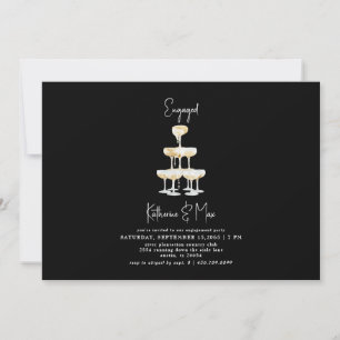 Invitation Champagne Tour Black Engagement Party III