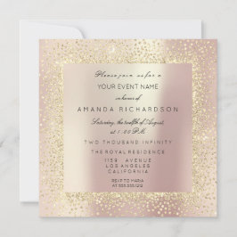 Invitation Champaigne Sepia Gold Parties scintillant Confetti