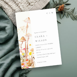 Invitation Champignon chic Wildflower Mariage botanique d'aut